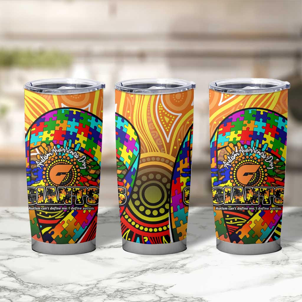 Autism Awareness Australia GWS Giants Tumbler Cup Aboriginal Indigenous Art