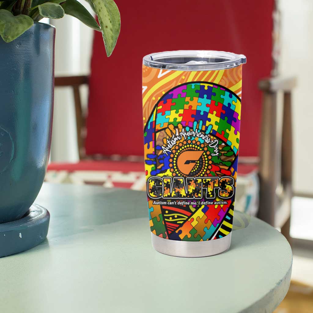 Autism Awareness Australia GWS Giants Tumbler Cup Aboriginal Indigenous Art