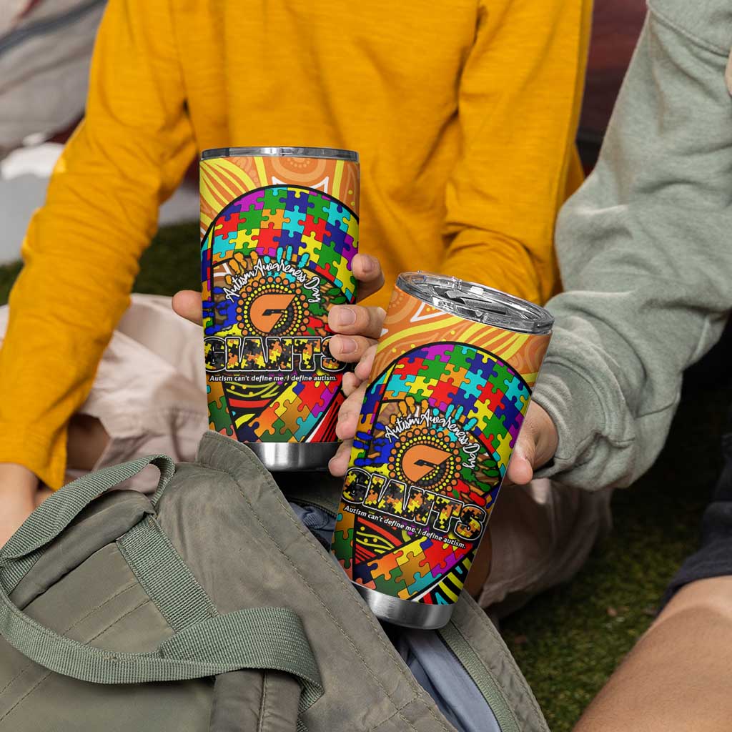 Autism Awareness Australia GWS Giants Tumbler Cup Aboriginal Indigenous Art