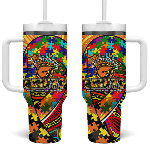 Autism Awareness Australia GWS Giants Tumbler With Handle Aboriginal Indigenous Art