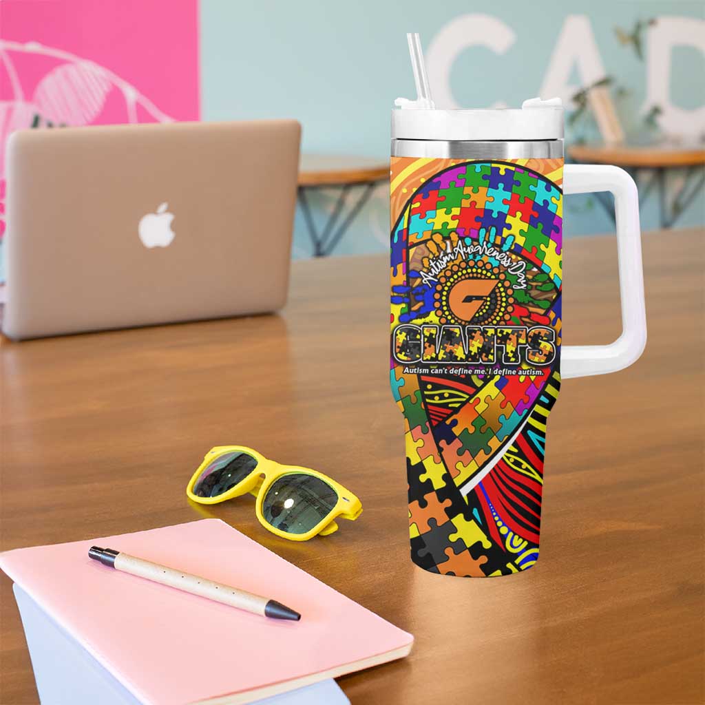 Autism Awareness Australia GWS Giants Tumbler With Handle Aboriginal Indigenous Art