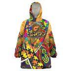 Autism Awareness Australia GWS Giants Wearable Blanket Hoodie Aboriginal Indigenous Art