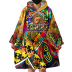 Autism Awareness Australia GWS Giants Wearable Blanket Hoodie Aboriginal Indigenous Art