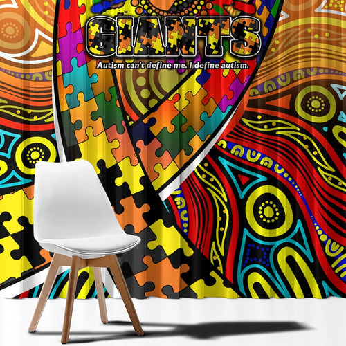 Autism Awareness Australia GWS Giants Window Curtain Aboriginal Indigenous Art