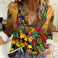 Autism Awareness Australia GWS Giants Women Casual Shirt Aboriginal Indigenous Art