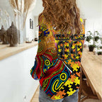 Autism Awareness Australia GWS Giants Women Casual Shirt Aboriginal Indigenous Art