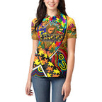 Autism Awareness Australia GWS Giants Women Polo Shirt Aboriginal Indigenous Art