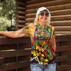 Autism Awareness Australia GWS Giants Women Polo Shirt Aboriginal Indigenous Art