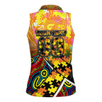 Autism Awareness Australia GWS Giants Women Sleeveless Polo Shirt Aboriginal Indigenous Art