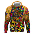 Autism Awareness Australia GWS Giants Zip Hoodie Aboriginal Indigenous Art
