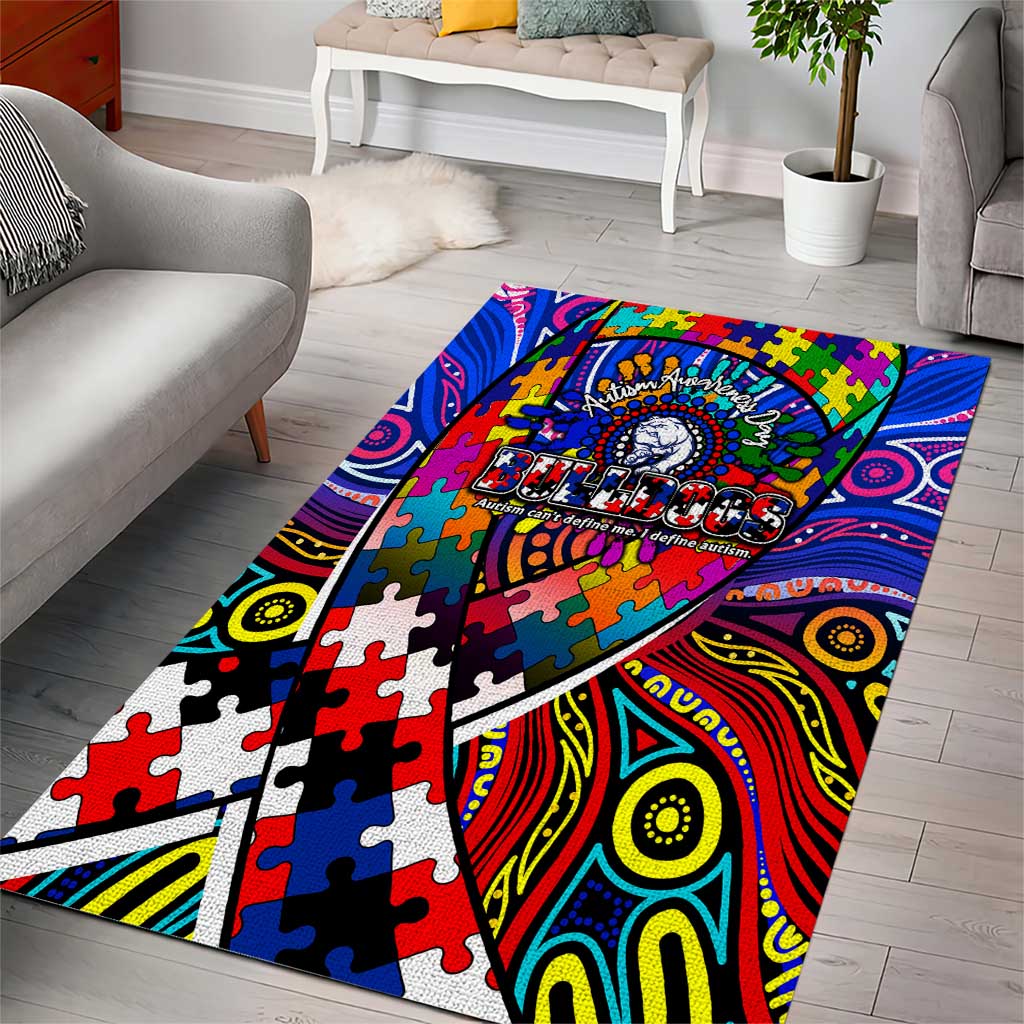 Autism Awareness Australia Western Bulldogs Area Rug Aboriginal Indigenous Art