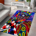 Autism Awareness Australia Western Bulldogs Area Rug Aboriginal Indigenous Art