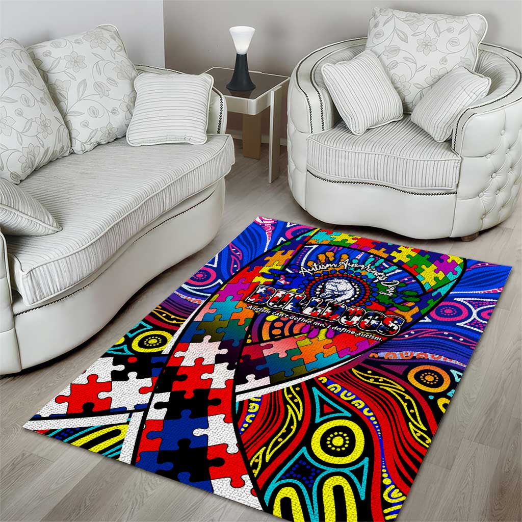 Autism Awareness Australia Western Bulldogs Area Rug Aboriginal Indigenous Art