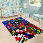 Autism Awareness Australia Western Bulldogs Area Rug Aboriginal Indigenous Art