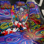 Autism Awareness Australia Western Bulldogs Back Car Seat Cover Aboriginal Indigenous Art