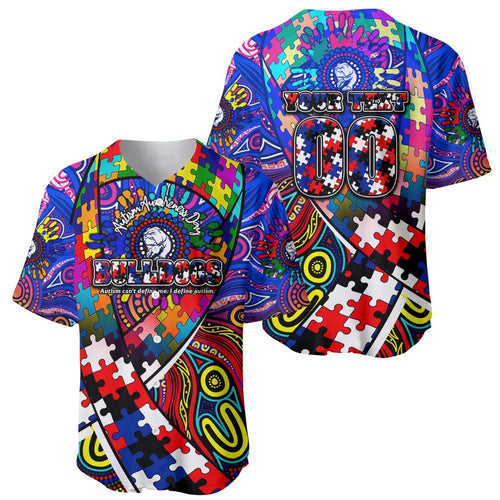 Autism Awareness Australia Western Bulldogs Baseball Jersey Aboriginal Indigenous Art