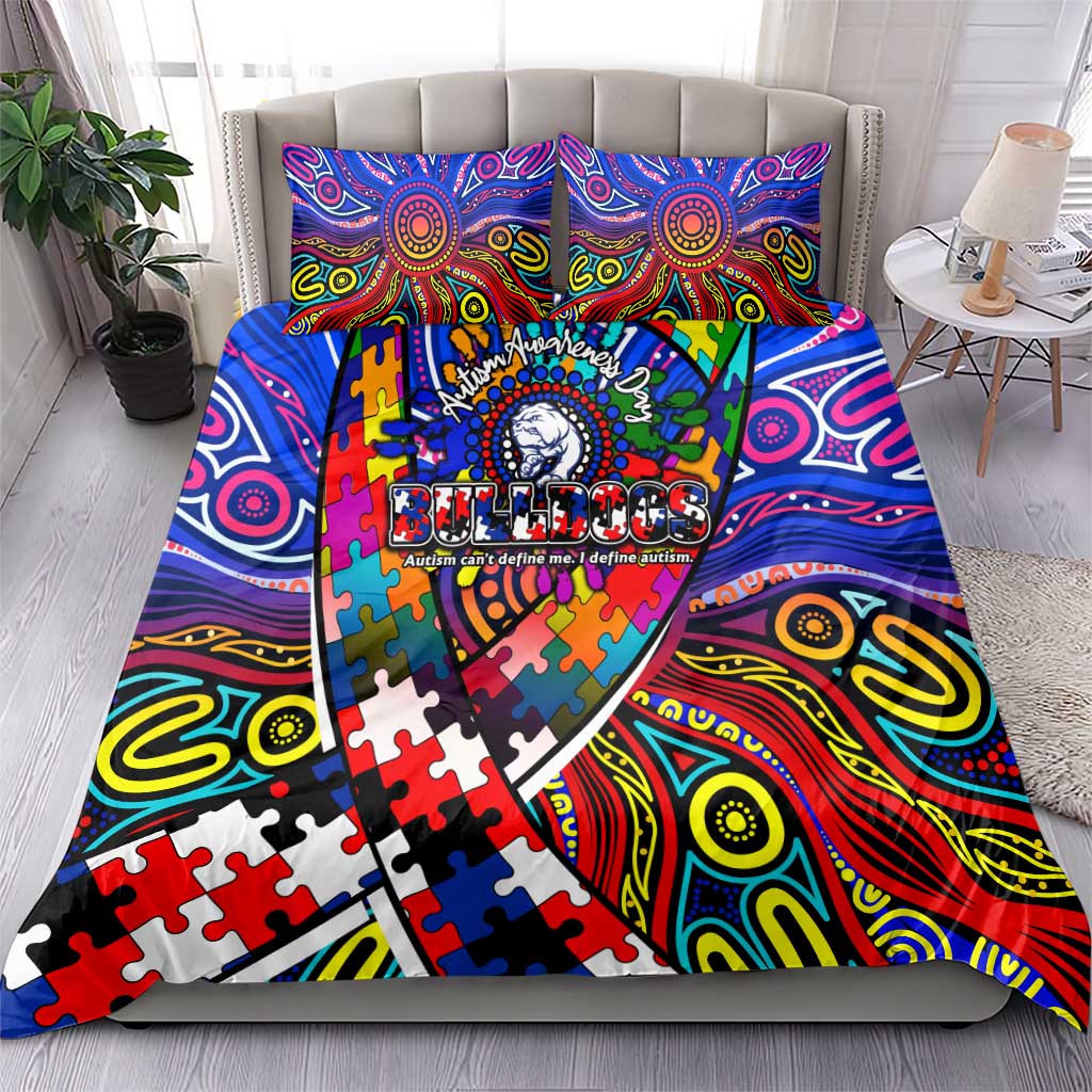 Autism Awareness Australia Western Bulldogs Bedding Set Aboriginal Indigenous Art
