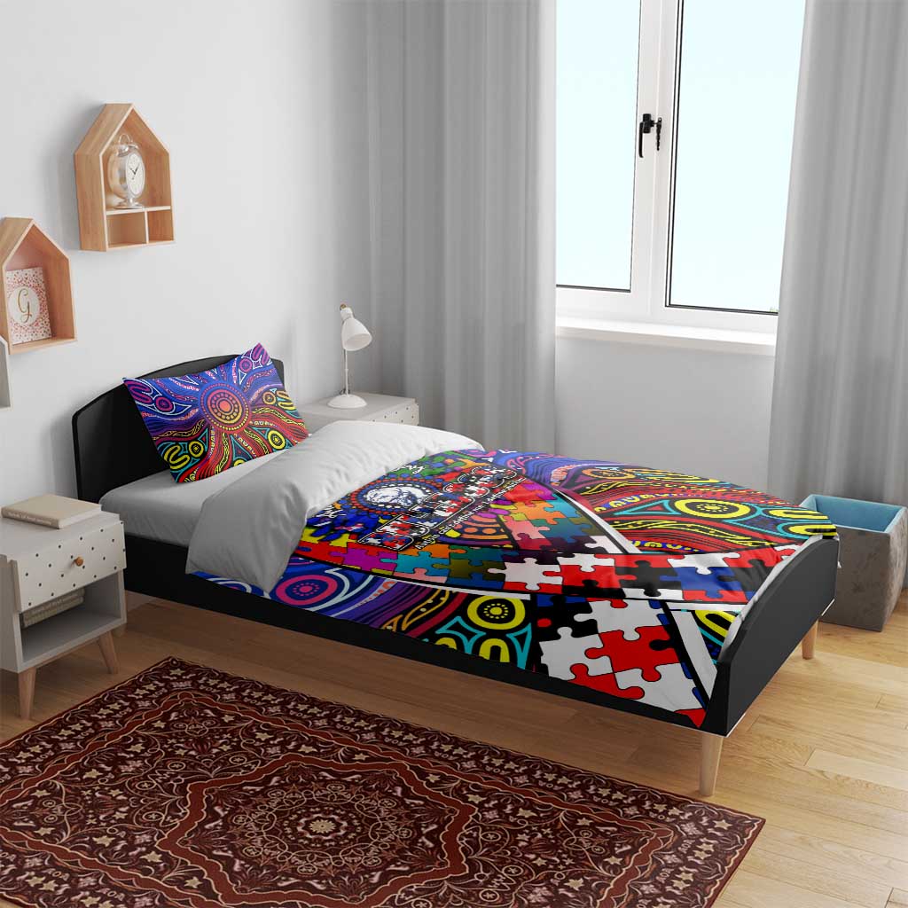 Autism Awareness Australia Western Bulldogs Bedding Set Aboriginal Indigenous Art