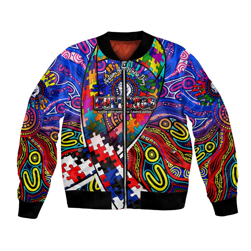 Autism Awareness Australia Western Bulldogs Bomber Jacket Aboriginal Indigenous Art