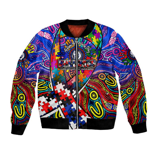 Autism Awareness Australia Western Bulldogs Bomber Jacket Aboriginal Indigenous Art