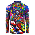 Autism Awareness Australia Western Bulldogs Button Sweatshirt Aboriginal Indigenous Art