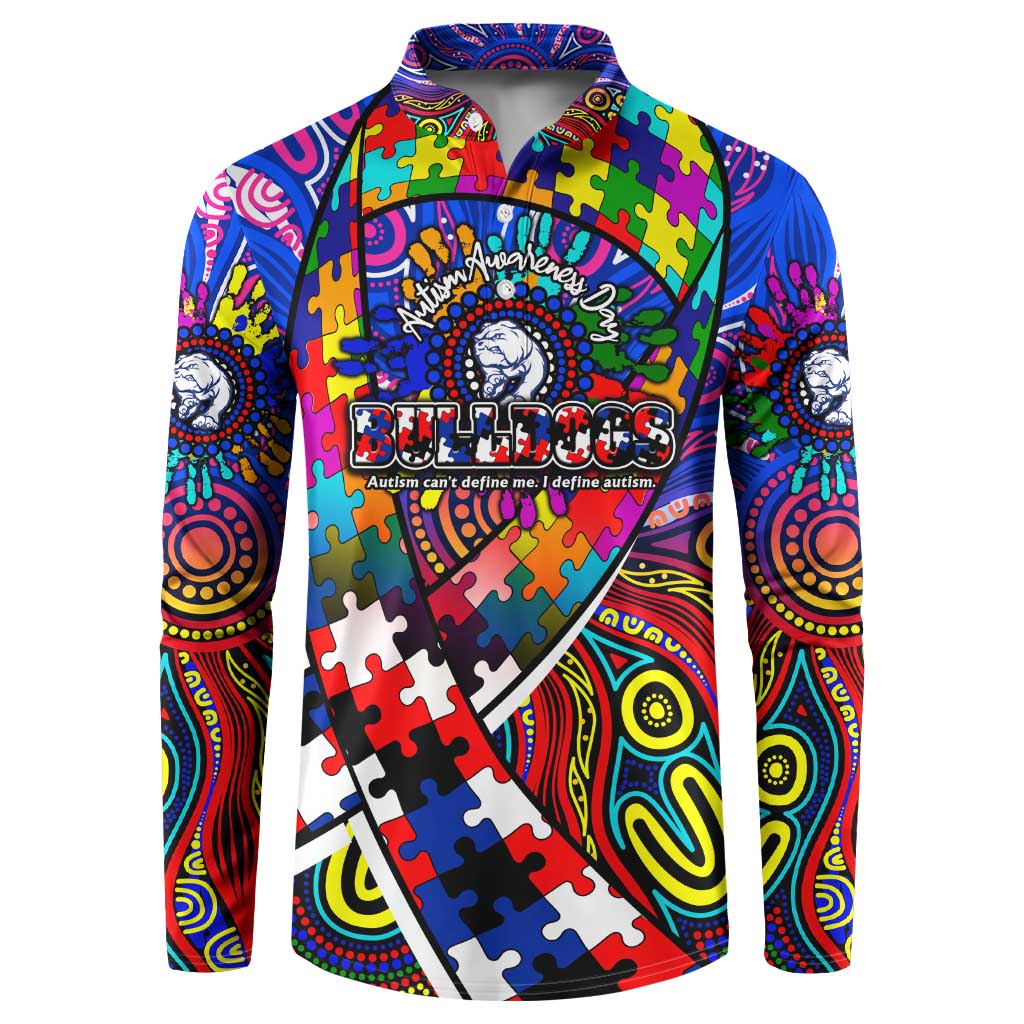 Autism Awareness Australia Western Bulldogs Button Sweatshirt Aboriginal Indigenous Art