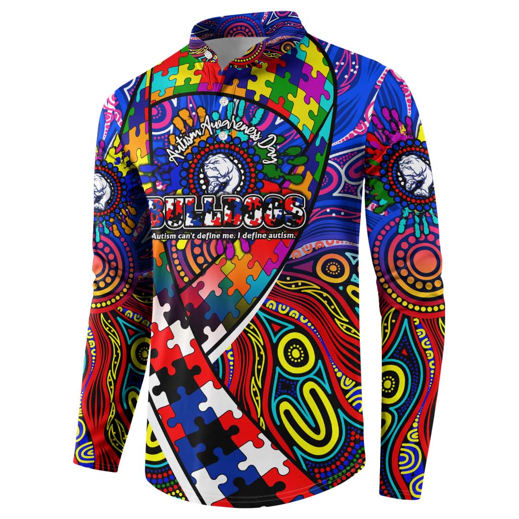 Autism Awareness Australia Western Bulldogs Button Sweatshirt Aboriginal Indigenous Art