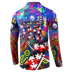 Autism Awareness Australia Western Bulldogs Button Sweatshirt Aboriginal Indigenous Art