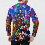 Autism Awareness Australia Western Bulldogs Button Sweatshirt Aboriginal Indigenous Art