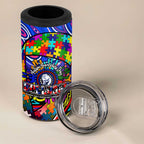 Autism Awareness Australia Western Bulldogs 4 in 1 Can Cooler Tumbler Aboriginal Indigenous Art