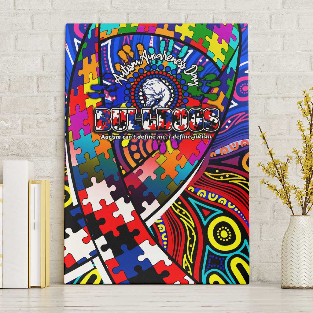 Autism Awareness Australia Western Bulldogs Canvas Wall Art Aboriginal Indigenous Art
