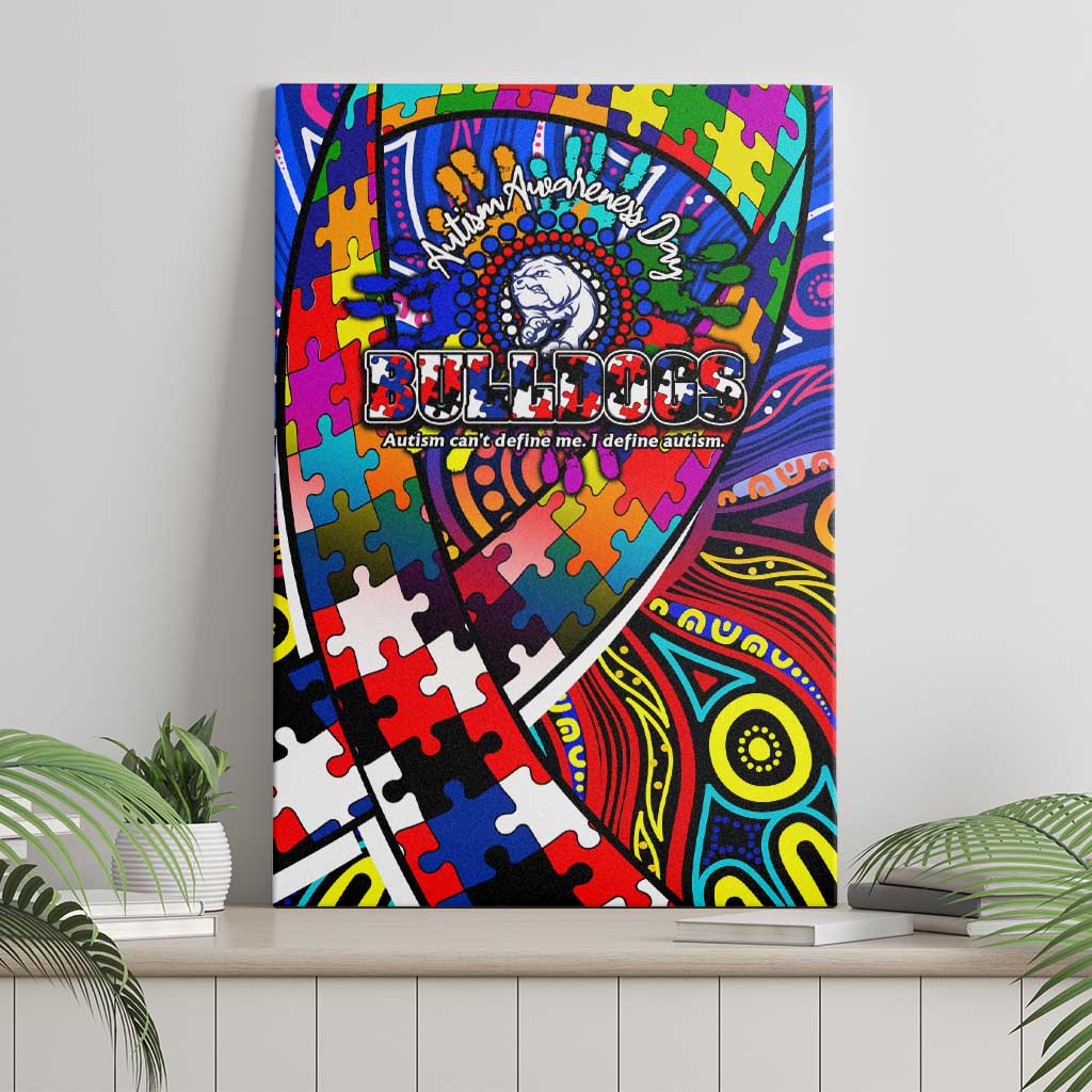 Autism Awareness Australia Western Bulldogs Canvas Wall Art Aboriginal Indigenous Art