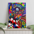 Autism Awareness Australia Western Bulldogs Canvas Wall Art Aboriginal Indigenous Art