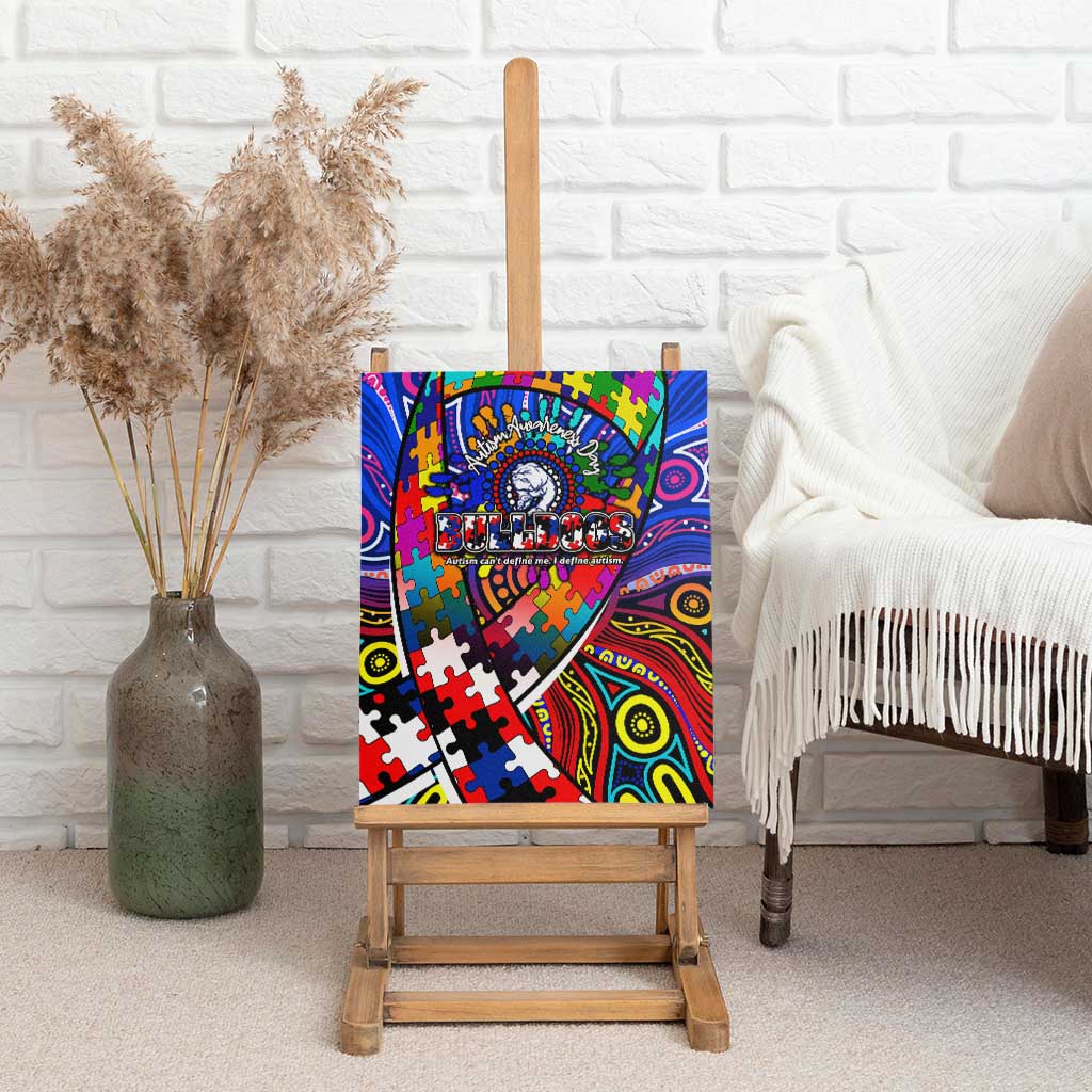 Autism Awareness Australia Western Bulldogs Canvas Wall Art Aboriginal Indigenous Art