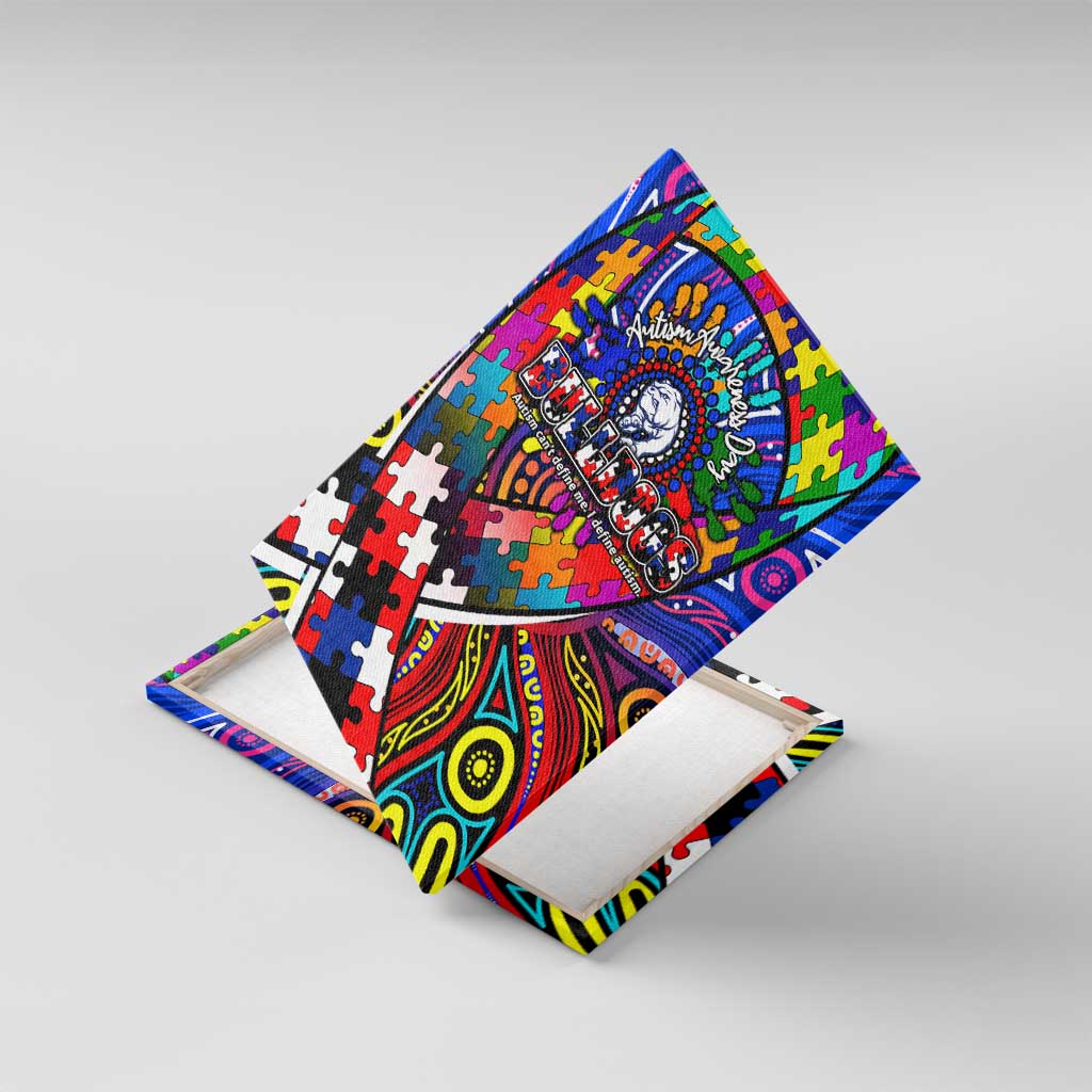 Autism Awareness Australia Western Bulldogs Canvas Wall Art Aboriginal Indigenous Art