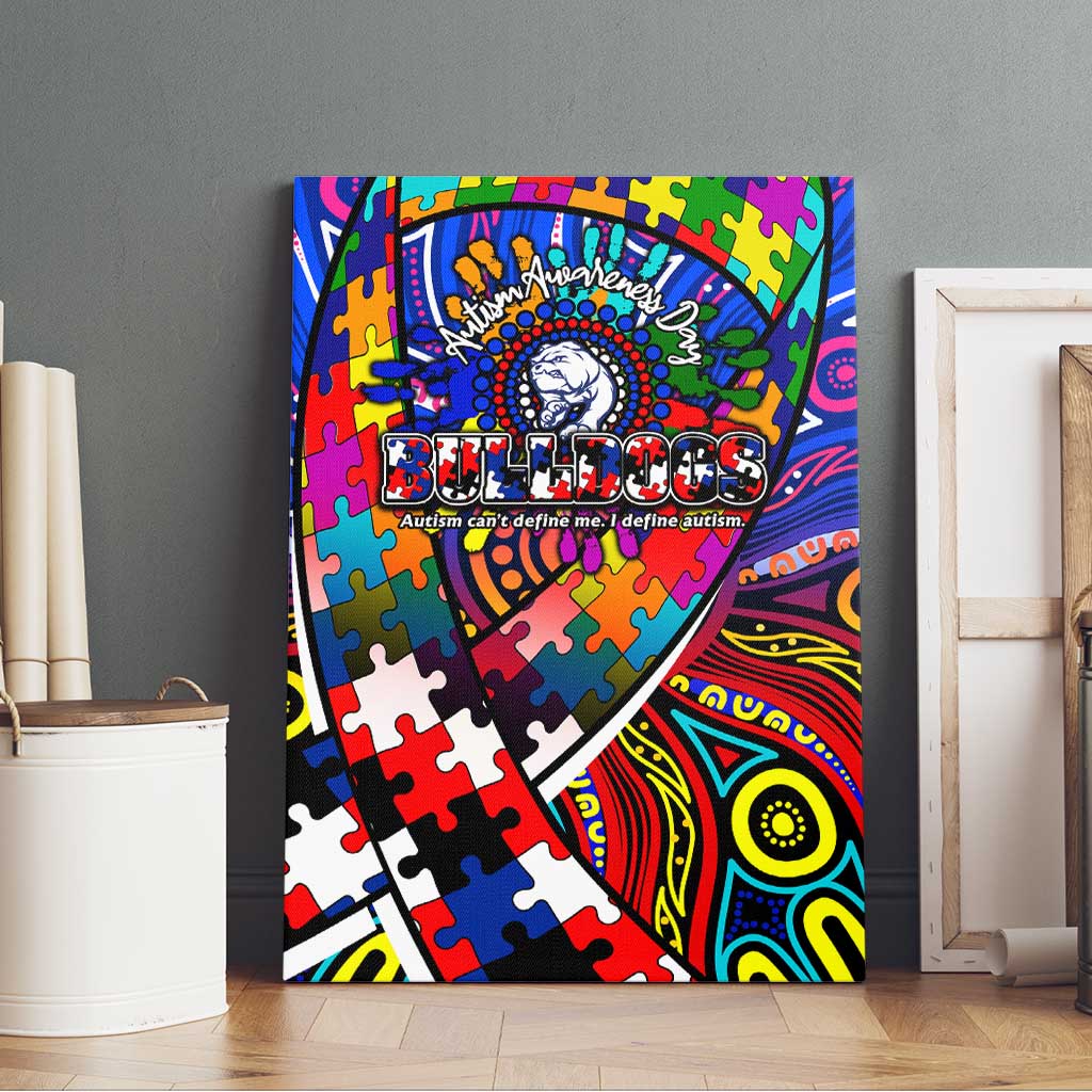 Autism Awareness Australia Western Bulldogs Canvas Wall Art Aboriginal Indigenous Art