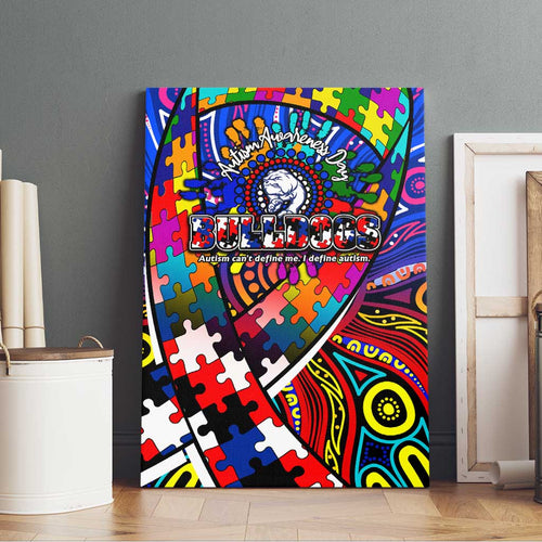 Autism Awareness Australia Western Bulldogs Canvas Wall Art Aboriginal Indigenous Art