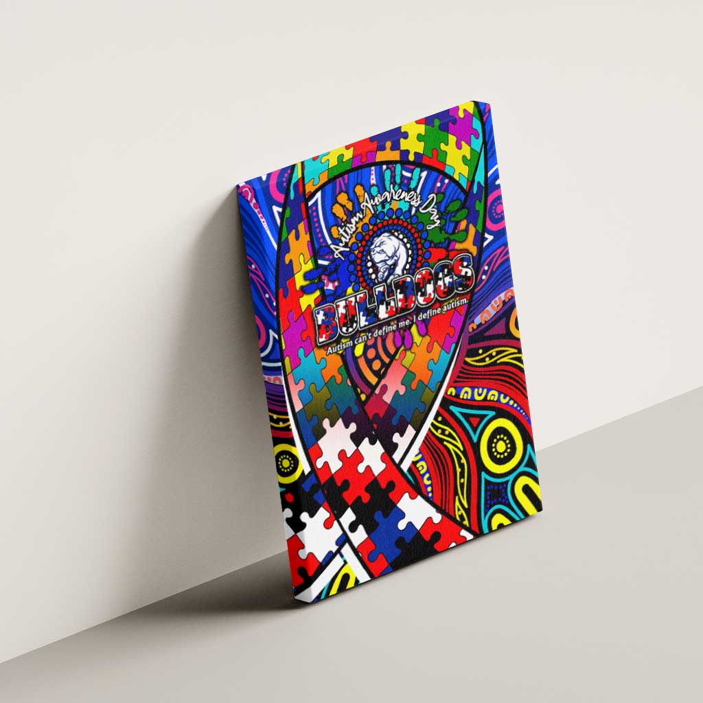 Autism Awareness Australia Western Bulldogs Canvas Wall Art Aboriginal Indigenous Art