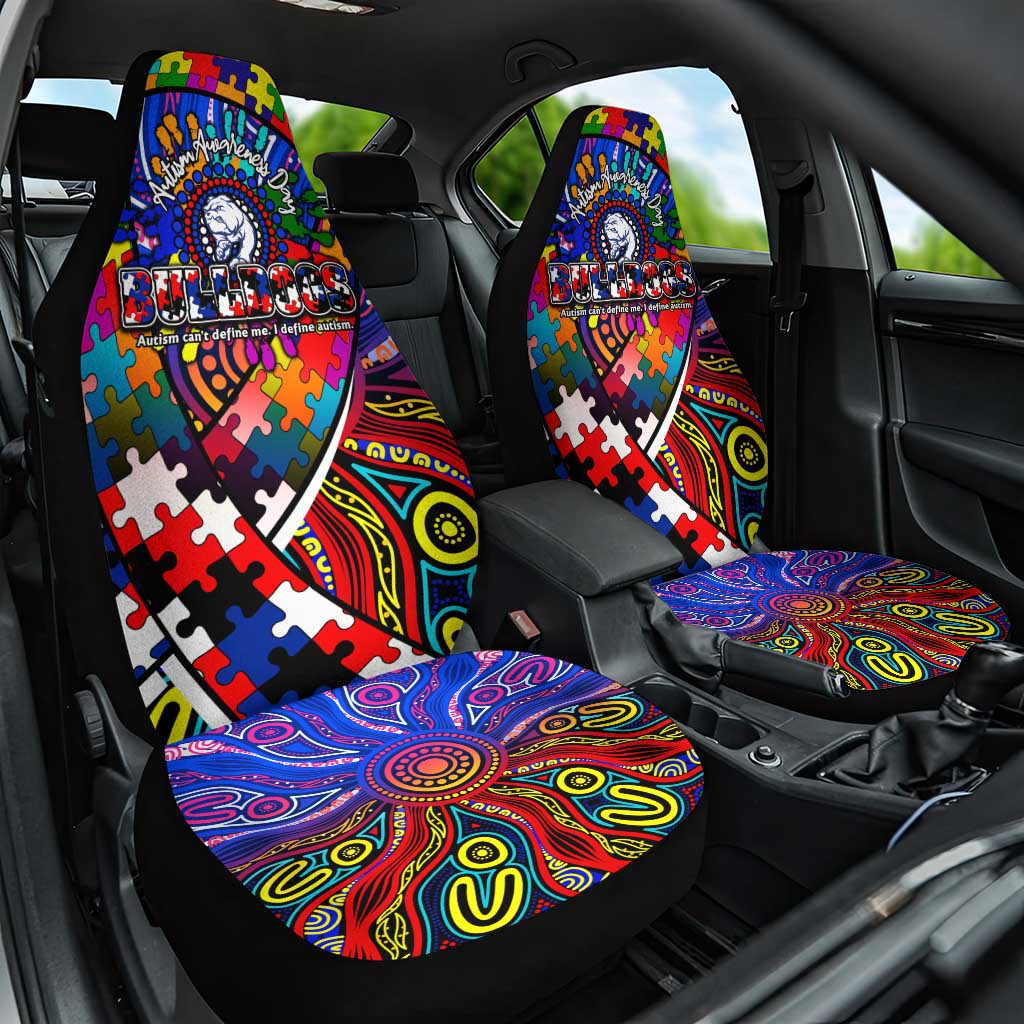 Autism Awareness Australia Western Bulldogs Car Seat Cover Aboriginal Indigenous Art