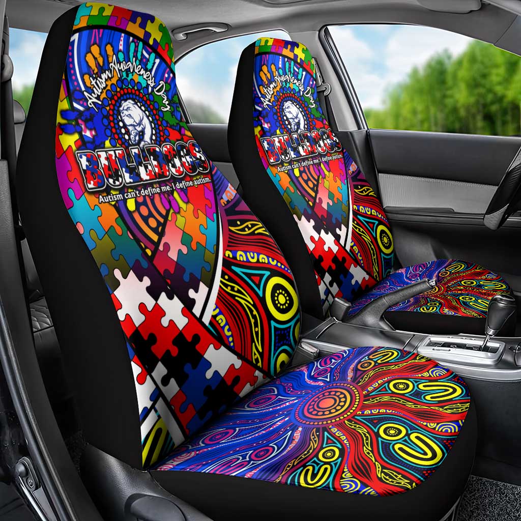 Autism Awareness Australia Western Bulldogs Car Seat Cover Aboriginal Indigenous Art