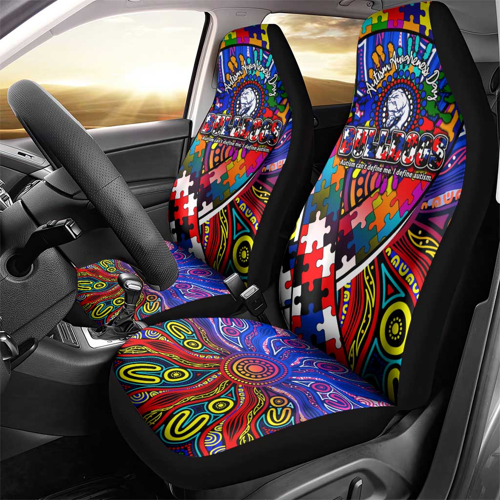 Autism Awareness Australia Western Bulldogs Car Seat Cover Aboriginal Indigenous Art