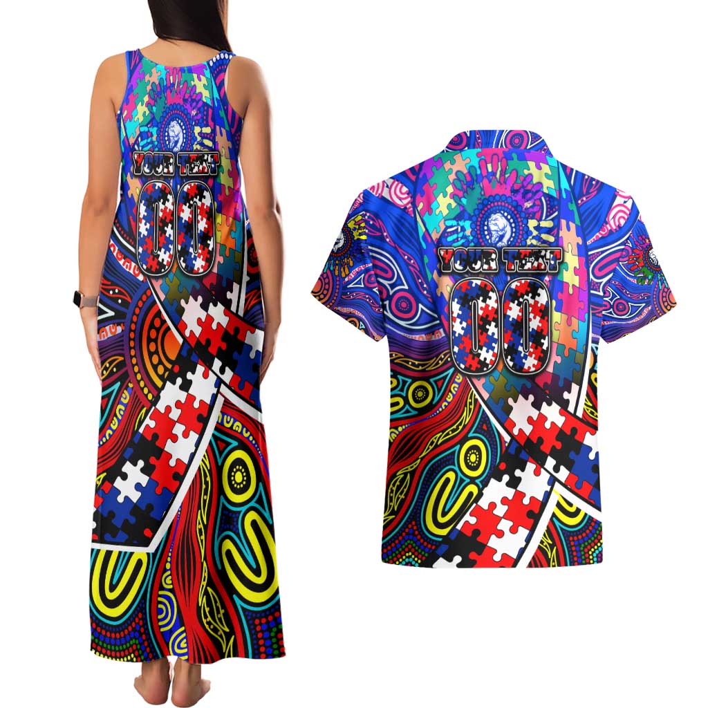 Autism Awareness Australia Western Bulldogs Couples Matching Tank Maxi Dress and Hawaiian Shirt Aboriginal Indigenous Art