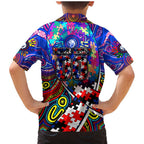 Autism Awareness Australia Western Bulldogs Family Matching Mermaid Dress and Hawaiian Shirt Aboriginal Indigenous Art