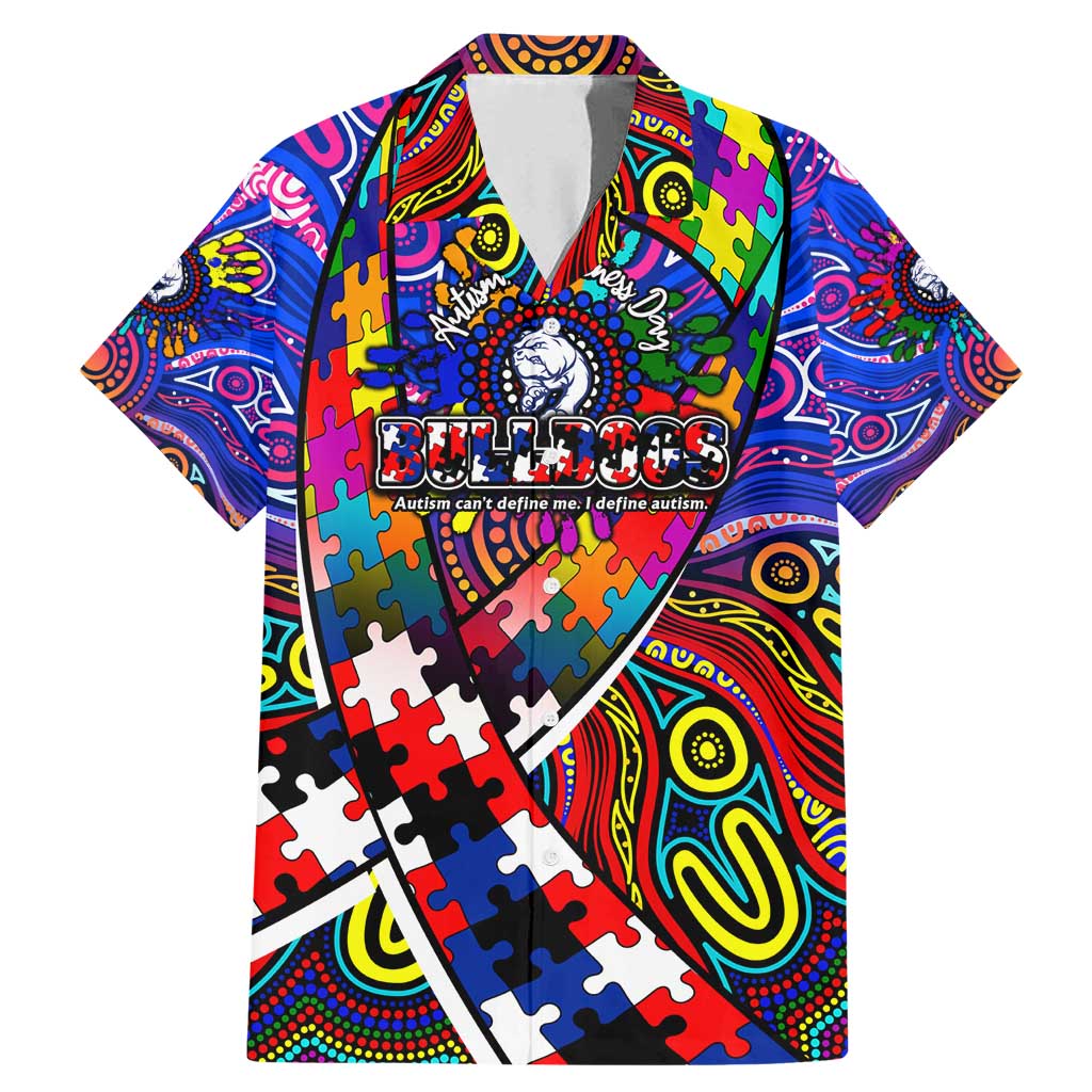 Autism Awareness Australia Western Bulldogs Family Matching Mermaid Dress and Hawaiian Shirt Aboriginal Indigenous Art