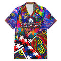 Autism Awareness Australia Western Bulldogs Family Matching Mermaid Dress and Hawaiian Shirt Aboriginal Indigenous Art