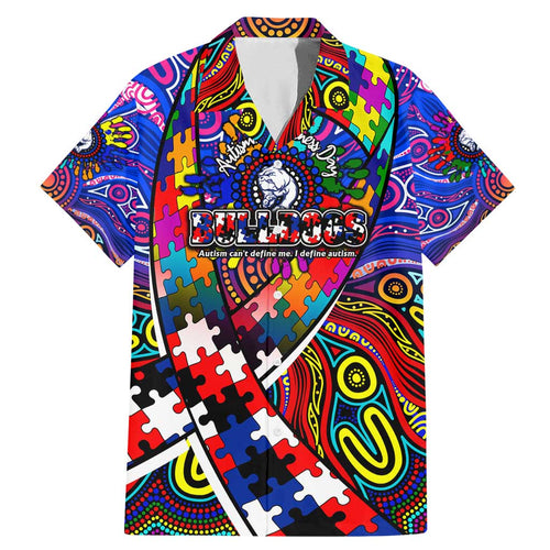 Autism Awareness Australia Western Bulldogs Family Matching Mermaid Dress and Hawaiian Shirt Aboriginal Indigenous Art