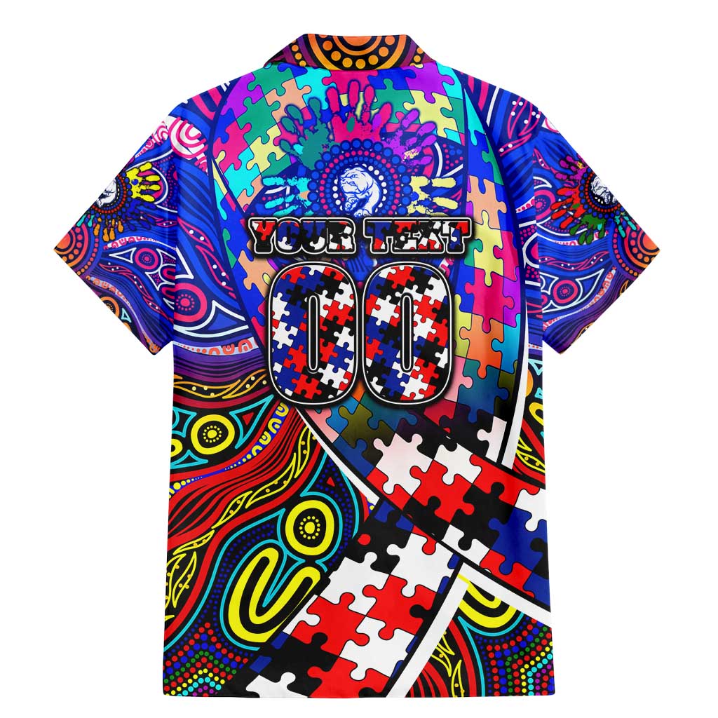 Autism Awareness Australia Western Bulldogs Family Matching Mermaid Dress and Hawaiian Shirt Aboriginal Indigenous Art