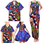 Autism Awareness Australia Western Bulldogs Family Matching Tank Maxi Dress and Hawaiian Shirt Aboriginal Indigenous Art