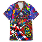 Autism Awareness Australia Western Bulldogs Family Matching Tank Maxi Dress and Hawaiian Shirt Aboriginal Indigenous Art