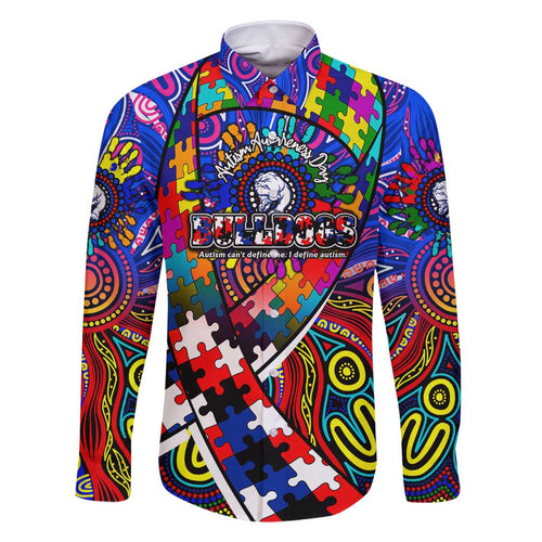Autism Awareness Australia Western Bulldogs Family Matching Tank Maxi Dress and Hawaiian Shirt Aboriginal Indigenous Art